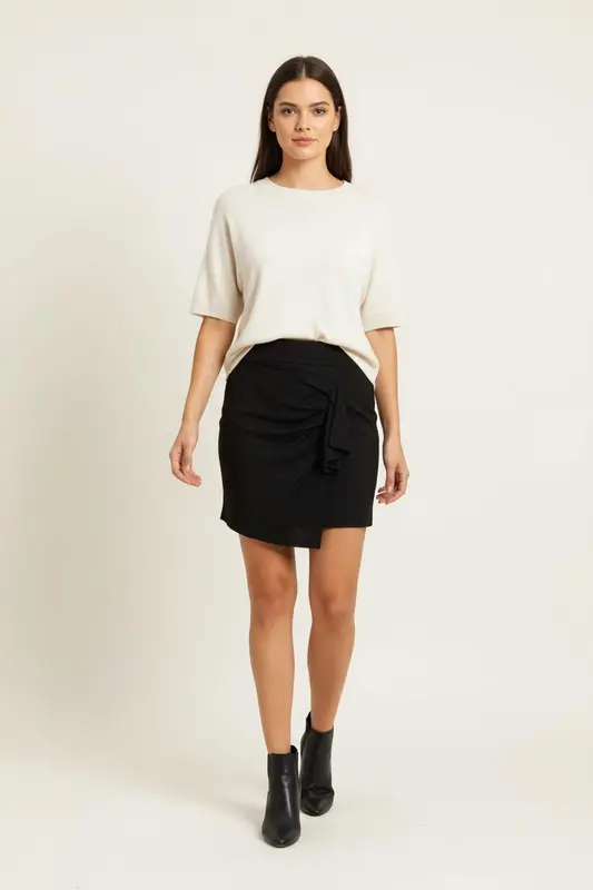 Jupe Drapée Noire - Taille S/36