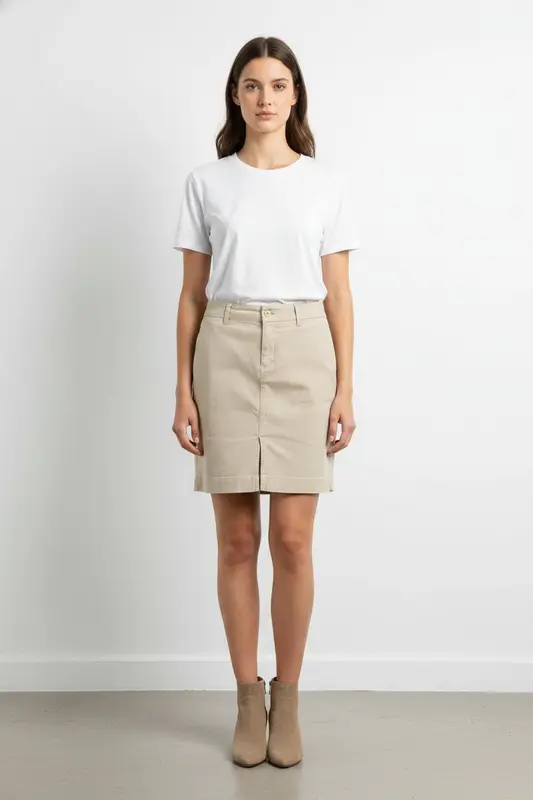 Jupe Droite Beige - Taille XS/34