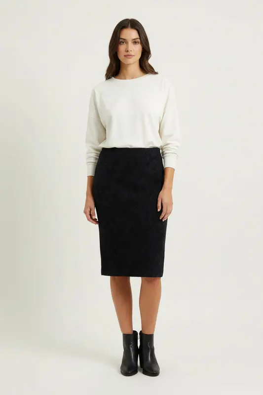 Jupe Droite Bleue - Taille XL/42
