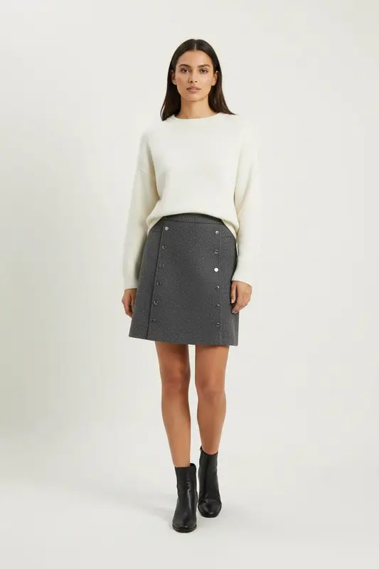 Jupe Droite Grise - Taille L/40