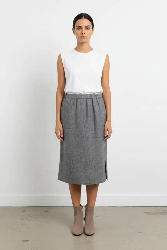 Jupe Droite Grise - Taille XL/42