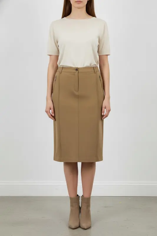 Jupe Droite Marron - Taille XXXL/46