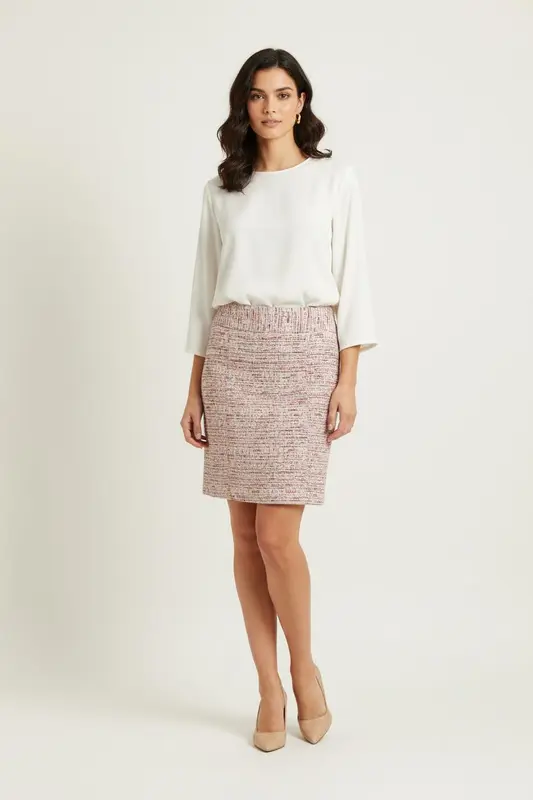 Jupe Droite Multicolore - Taille M/38