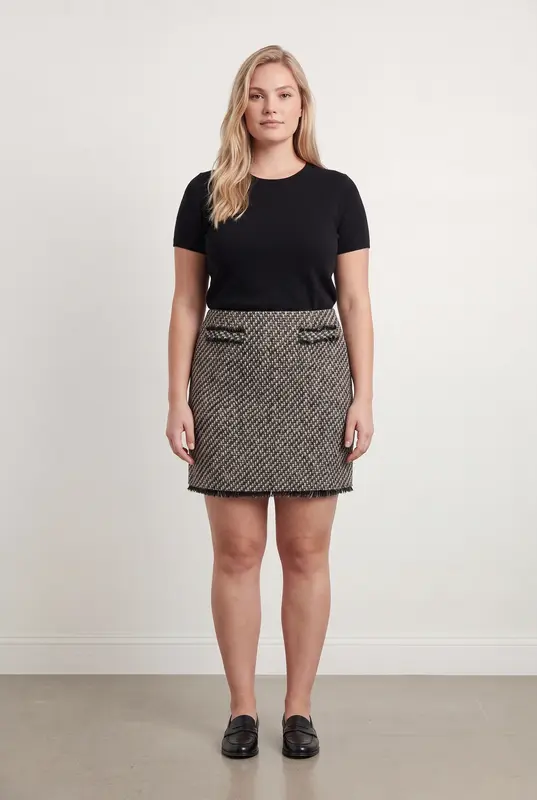 Jupe Droite Multicolore - Taille XL/42