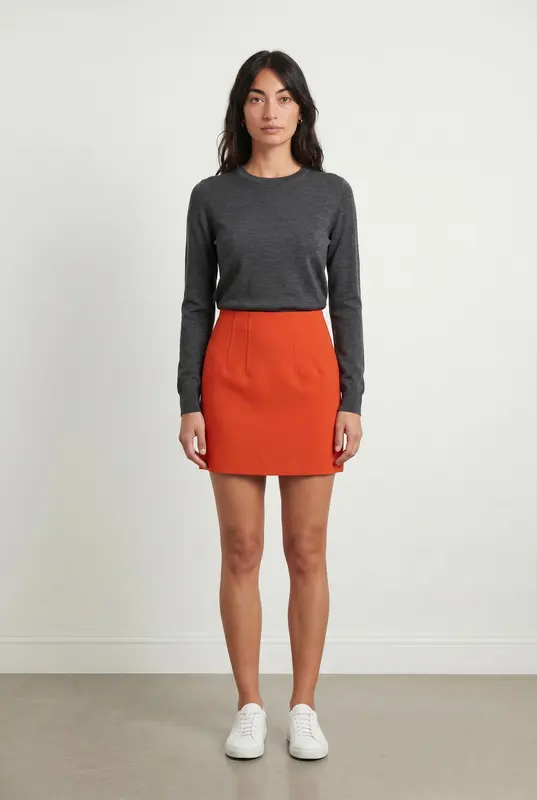 Jupe Droite Orange - Taille S/36