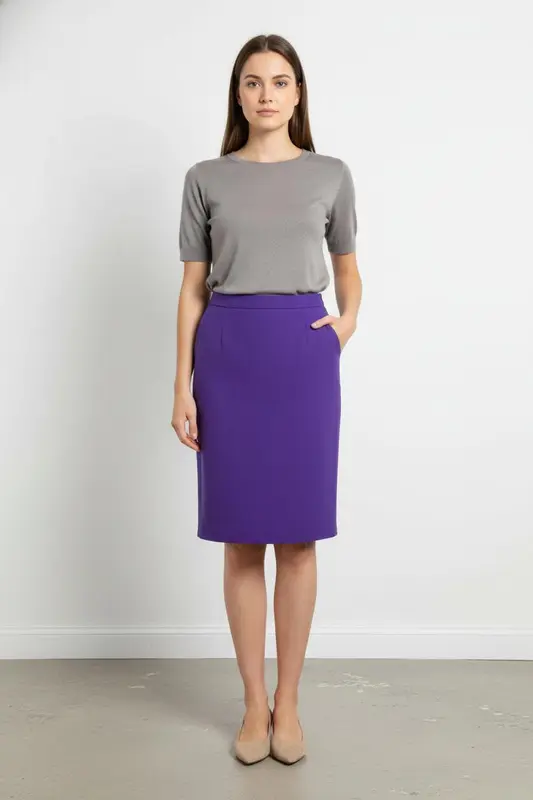 Jupe Droite Violette - Taille XXL/44