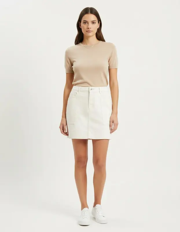 Jupe En Jean Beige - Taille S/36