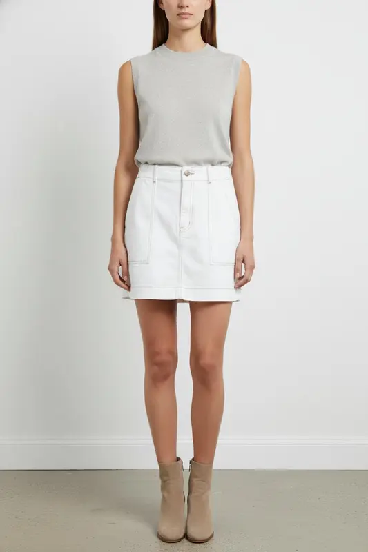 Jupe en Jean Blanche - Taille L/40