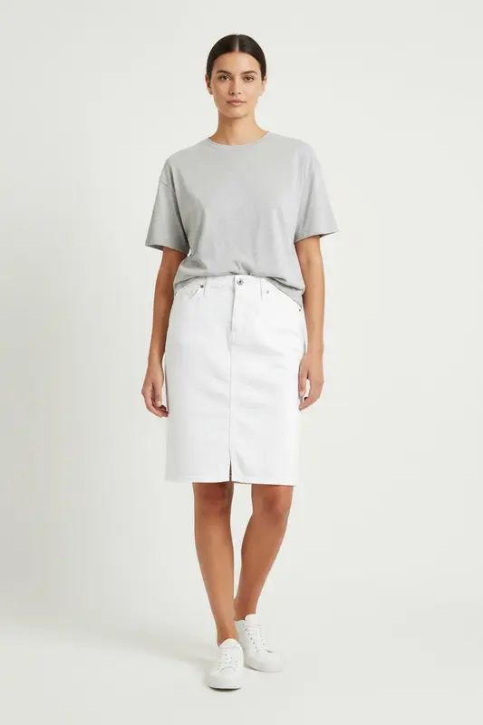 Jupe en Jean Blanche - Taille M/38