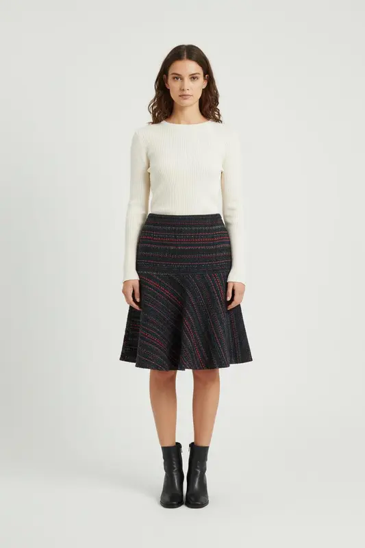 Jupe Évasée Bleu et Rouge - Taille M/38