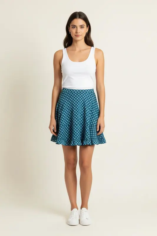 Jupe Évasée Bleue - Taille S/36