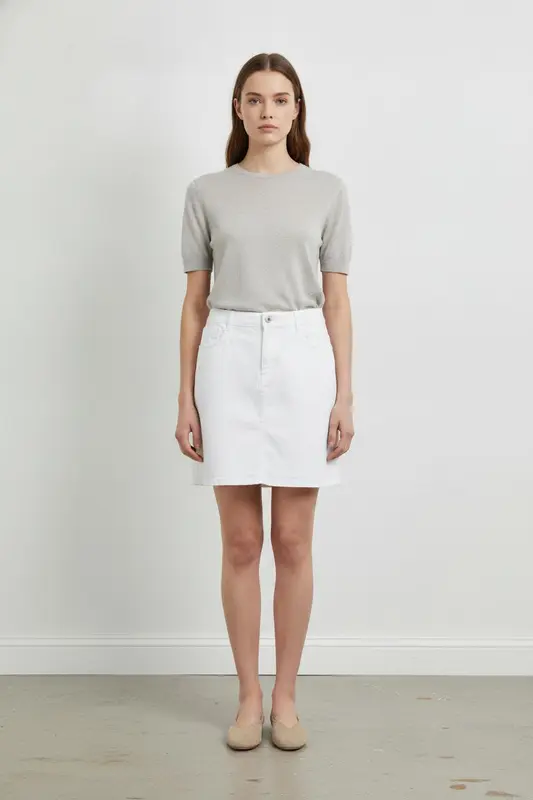 Jupe Jean Blanche - Taille XXL/44