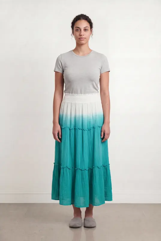 Jupe Longue Blanche et Verte - Taille XL/42