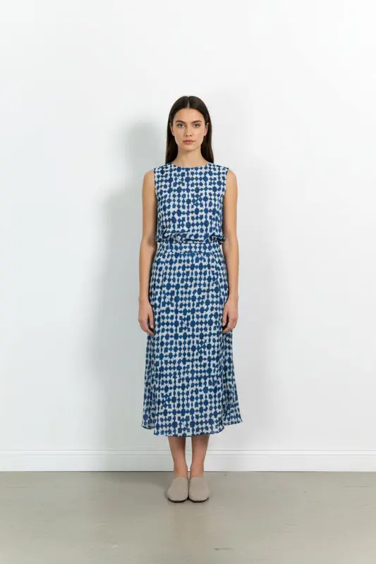 Jupe Longue Bleue et Blanche - Taille L/40