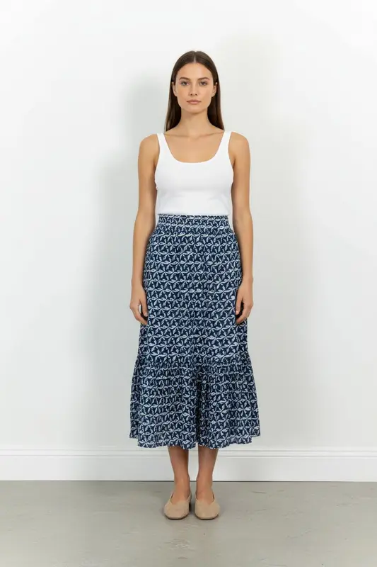 Jupe Longue Bleue et Blanche - Taille S/36