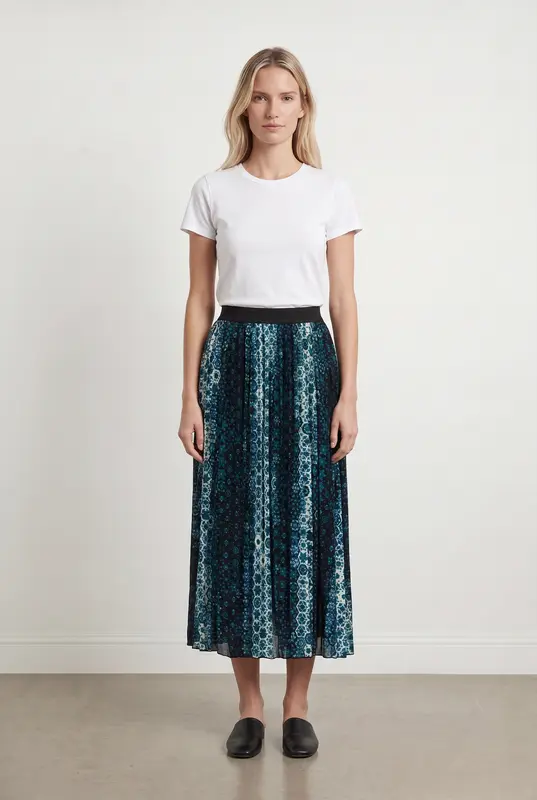 Jupe Longue Bleue et Noire - Taille S/36