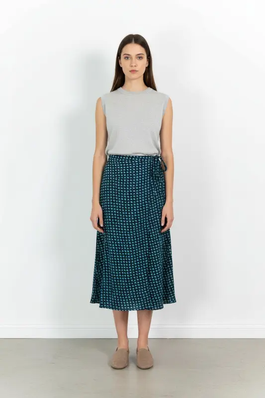 Jupe Longue Bleue et Verte - Taille L/40