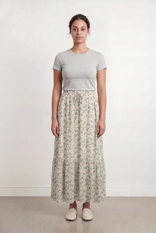 Jupe Longue Écrue et Multicolore - Taille L/40