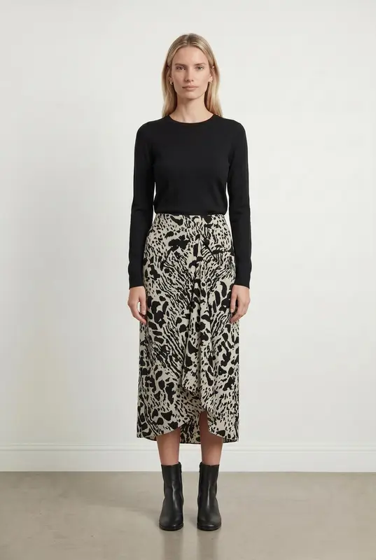 Jupe Longue Noire et Blanche - Taille S/36