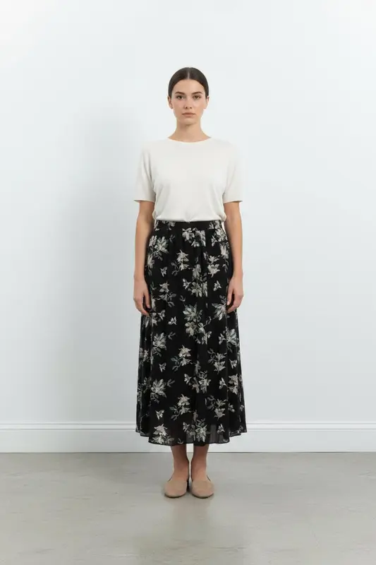 Jupe Longue Noire et Blanche - Taille XS/34