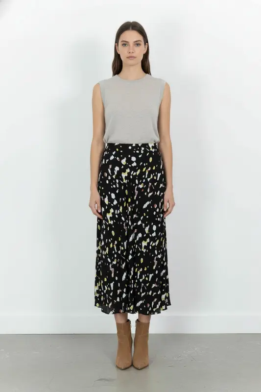 Jupe Longue Noire et Multicolore - Taille S/36