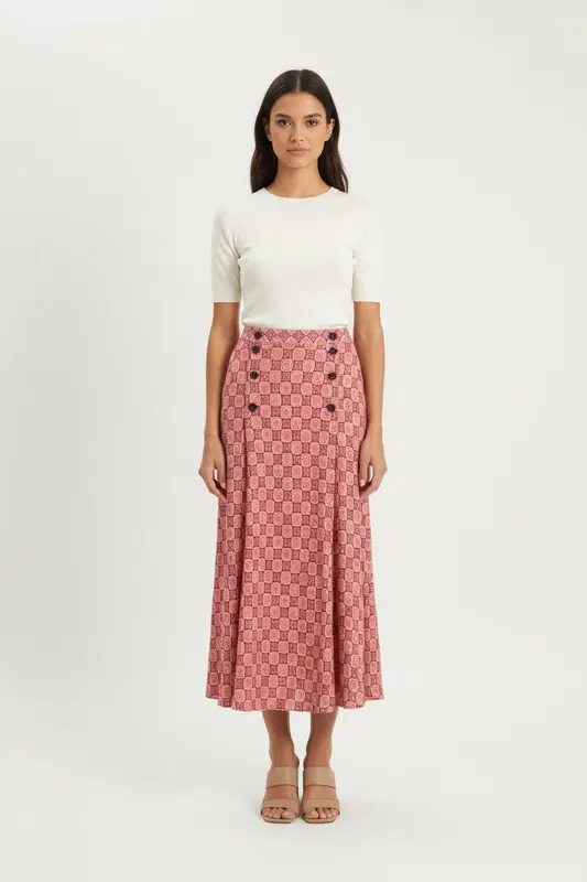Jupe Longue Rose et Orange - Taille L/40