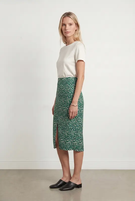 Jupe Longue Verte et Blanche - Taille M/38