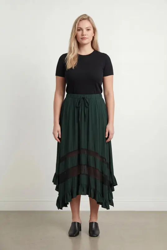 Jupe Longue Verte et Noire - Taille XL/42