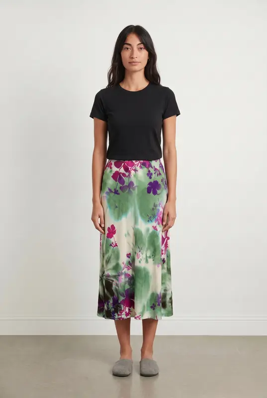 Jupe Longue Verte et Violette - Taille M/38