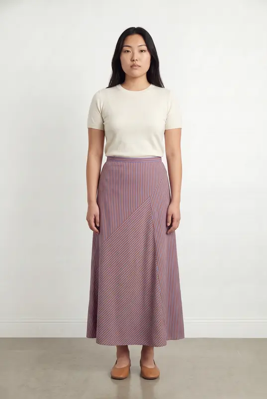 Jupe Longue Violette et Rouge - Taille L/40