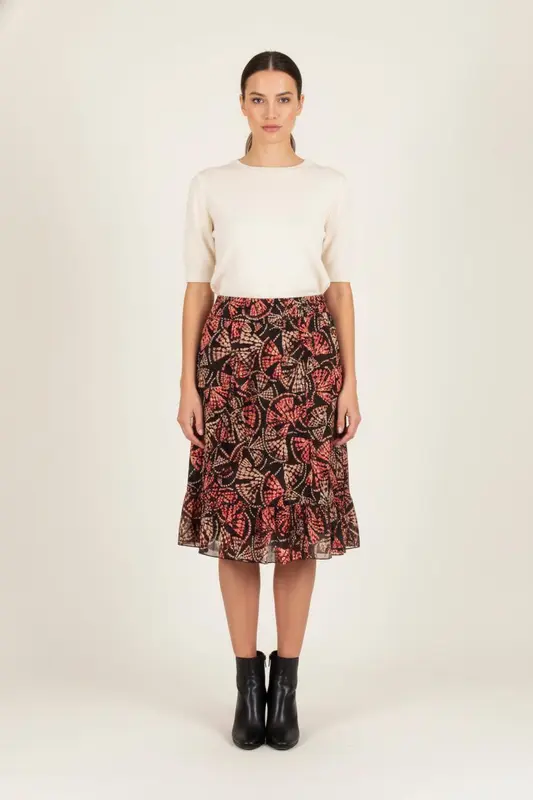 Jupe Mi-Longue Multicolore - Taille XXL/44