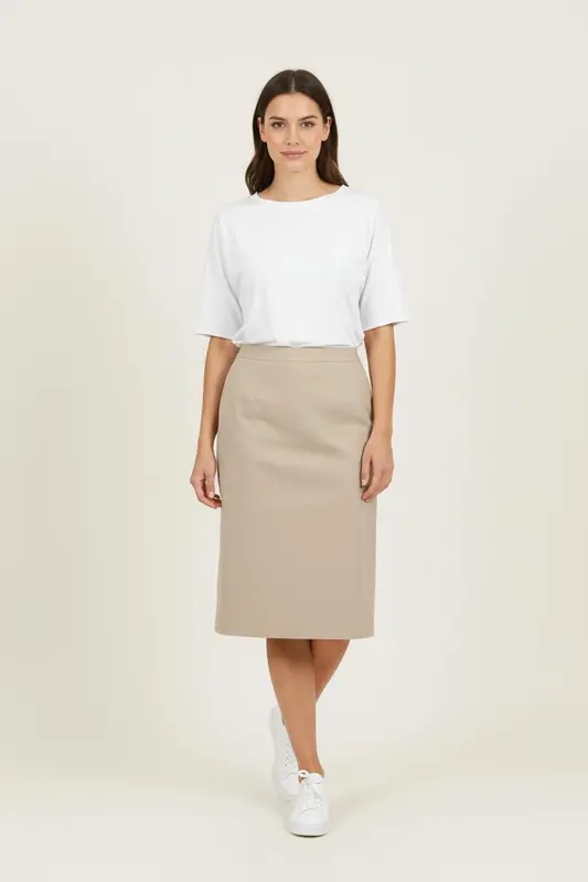 Jupe Midi Beige - Taille XL/42