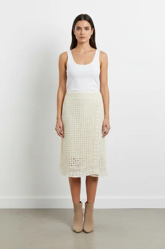 Jupe Midi Blanche - Taille XS/34