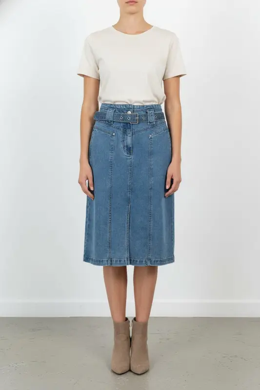Jupe Midi Bleue - Taille S/36