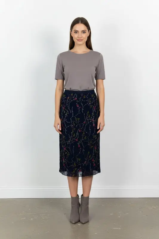 Jupe Midi Bleue - Taille XXL/44