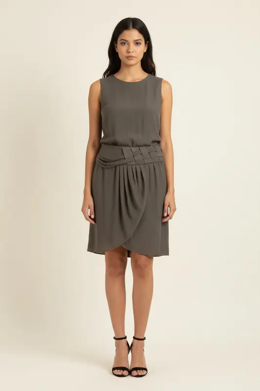 Jupe Midi Kaki - Taille M/38