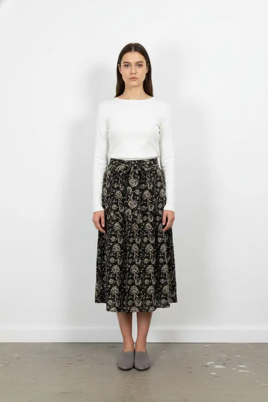 Jupe Midi Noire et Beige - Taille XL/42