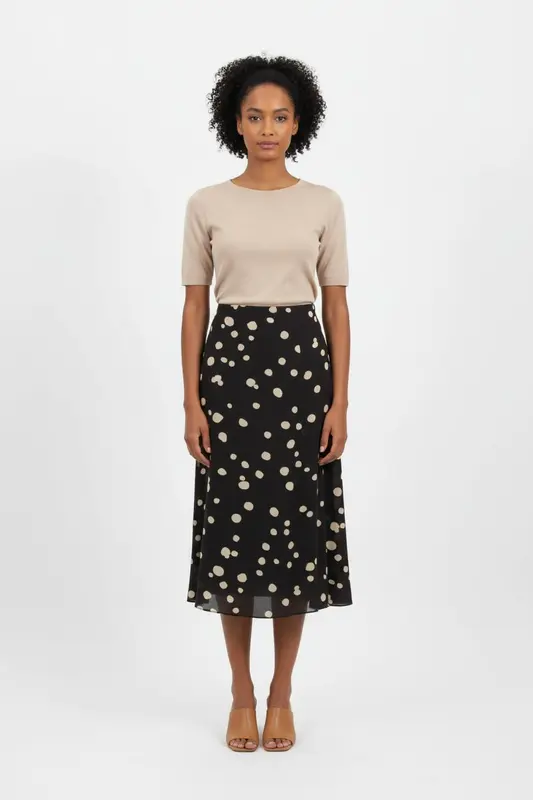 Jupe Midi Noire et Blanche - Taille L/40