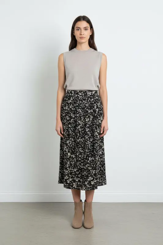 Jupe Midi Noire et Blanche - Taille S/36
