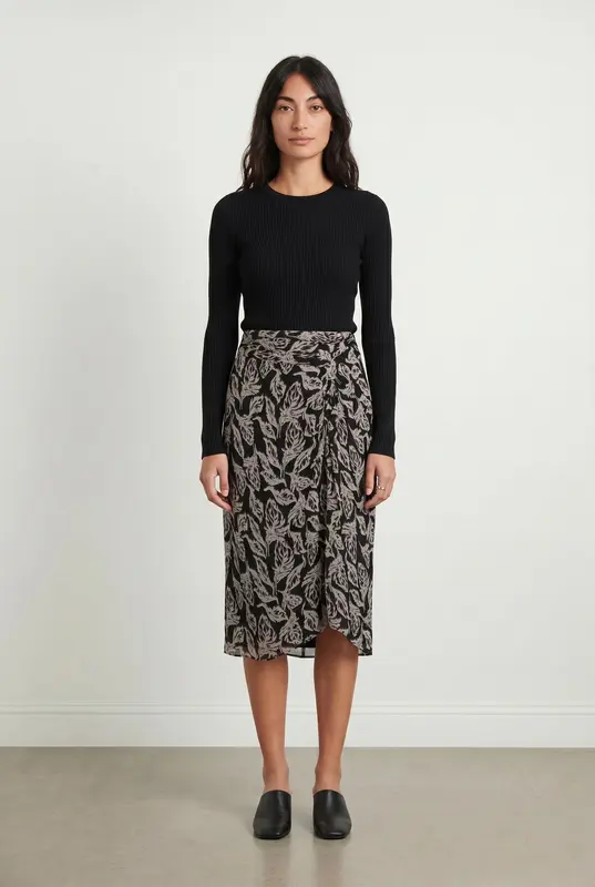 Jupe Midi Noire et Grise - Taille S/36