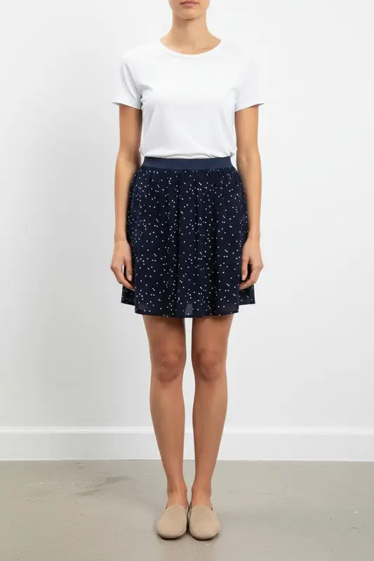 Jupe Plissée Bleue et Blanche - Taille M/38
