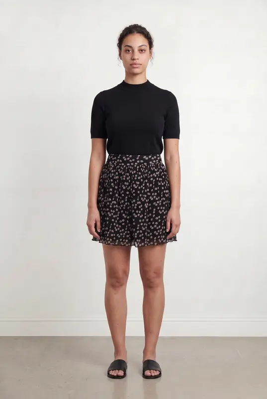Jupe Plissée Noire et Rose - Taille XL/42