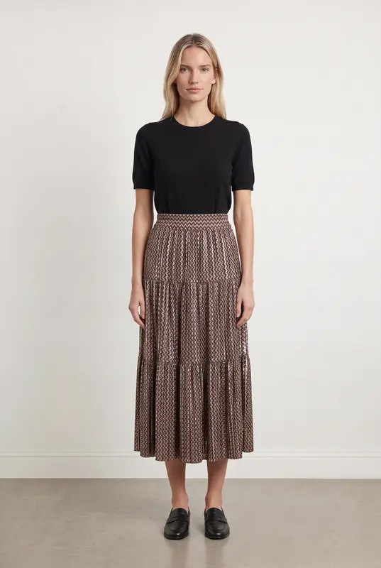 Jupe Plissée Or et Noir - Taille S/36