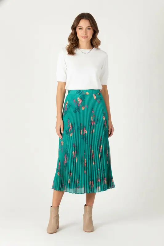 Jupe Plissée Verte - Taille XS/34