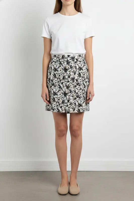 Jupe Portefeuille Blanche et Noire - Taille S/36