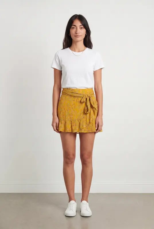 Jupe Portefeuille Jaune - Taille S/36