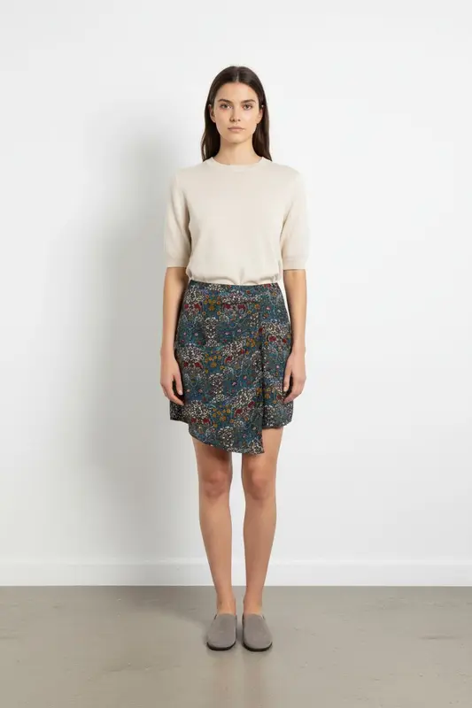 Jupe Portefeuille Multicolore - Taille XS/34