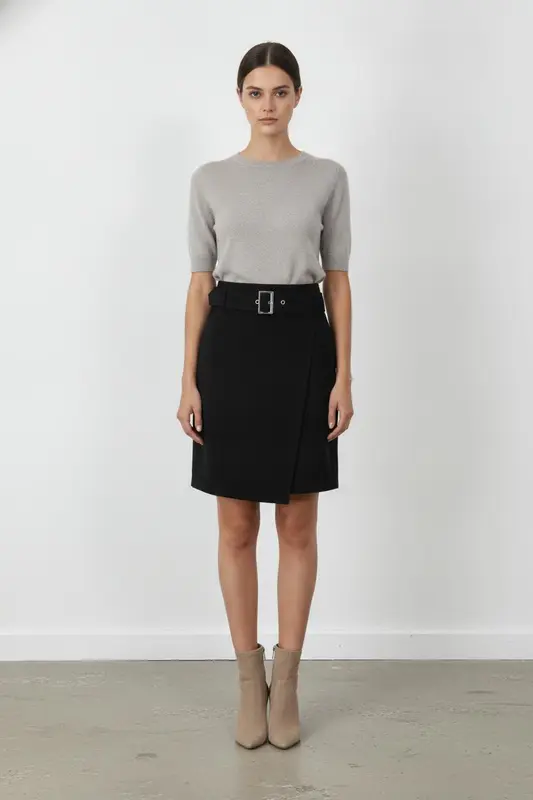 Jupe Portefeuille Noire - Taille L/40