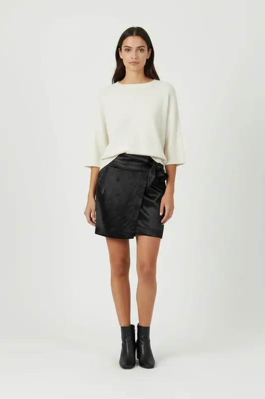 Jupe Portefeuille Noire - Taille S/36