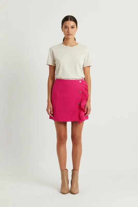 Jupe Portefeuille Rose - Taille XS/34